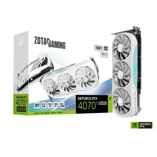 ZOTAC GeForce RTX 4070 Ti SUPER 16GB GDDR6X Trinity OC (White Edition)